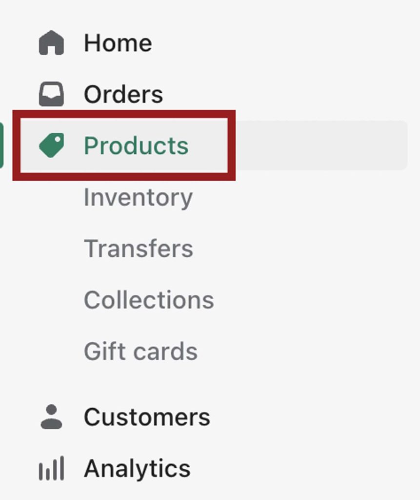 click products tab