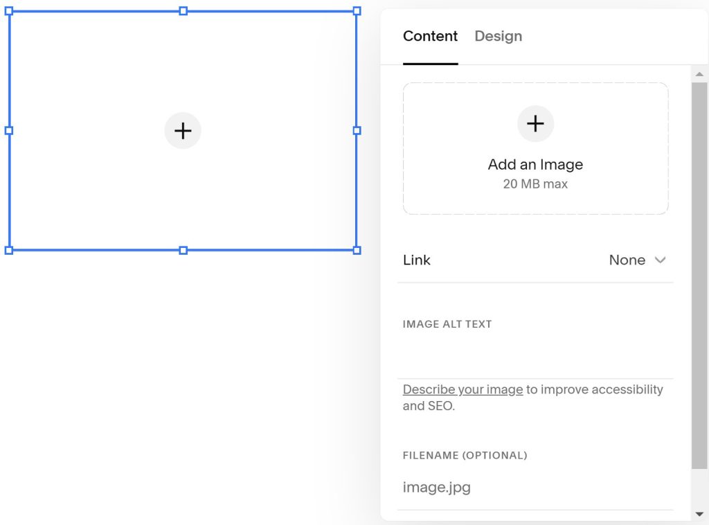 Image block settings