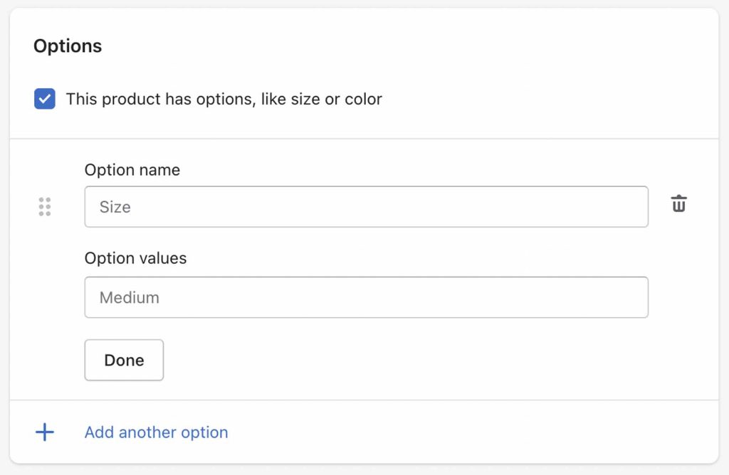 options variants