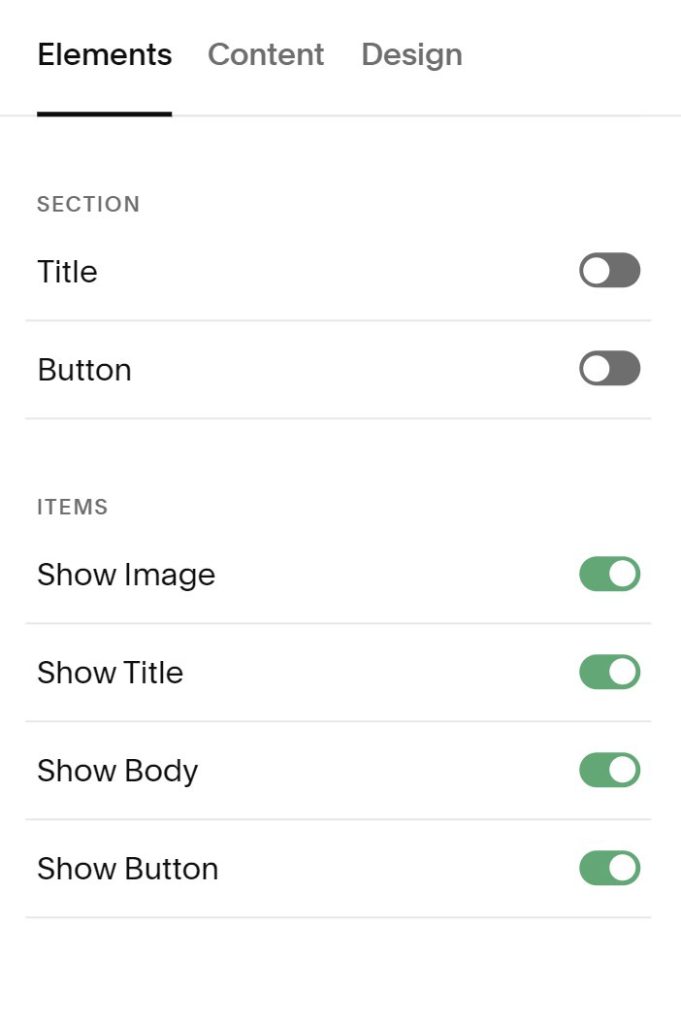 Elements tab settings for auto-layout button.