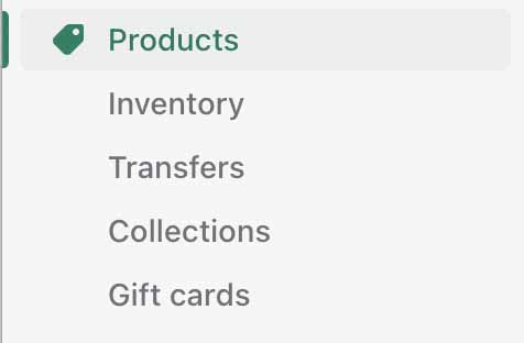 products in shopify